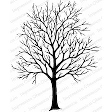 Bare Tree Red Rubber Cling Stamp Teaspoon of Fun