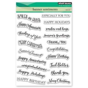 Banner Sentiments Clear Stamp Set -  Penny Black