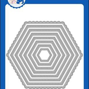 Nested Stitched Hexagon  - Whimsy