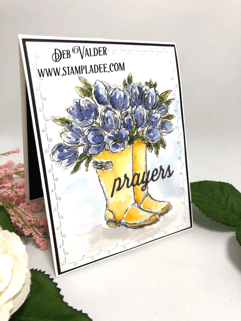A tutorial on how to watercolor using blooming boots and tulips