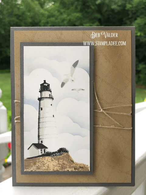 Seaside Lighthouse at High Tide is a gorgeous multi-level stamp set