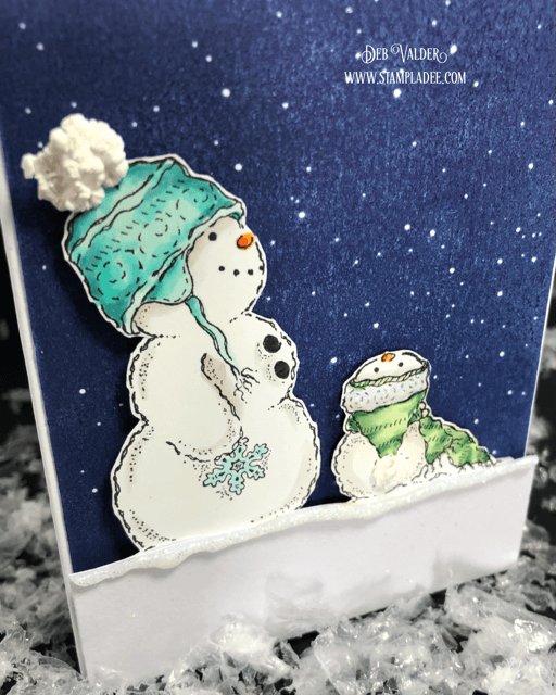 Slimline with Mama and Baby Snowman and Deb Valder. All products can be found in our Teaspoon of Fun Shoppe.