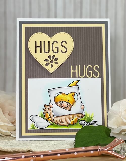 Sending Love and Hugs is a cute gnome set and die. All products can be found in our Teaspoon of Fun Shoppe.