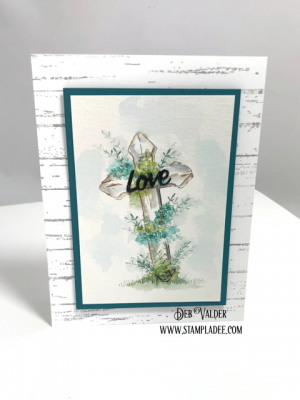 Wooden Crosses are surrounded by flowers and foliage watercolor