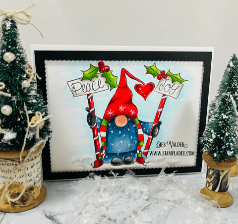 Peace-and-Joy-gnome-Christmas-Copic-Teaspoon-of-Fun-Deb-Valder-Polkadoodles-Tutti-1 Gnome Filled Peace and Joy with polkadoodles. All products can be found in our Teaspoon of Fun Shop at www.TeaspoonOfFun.com/SHOP