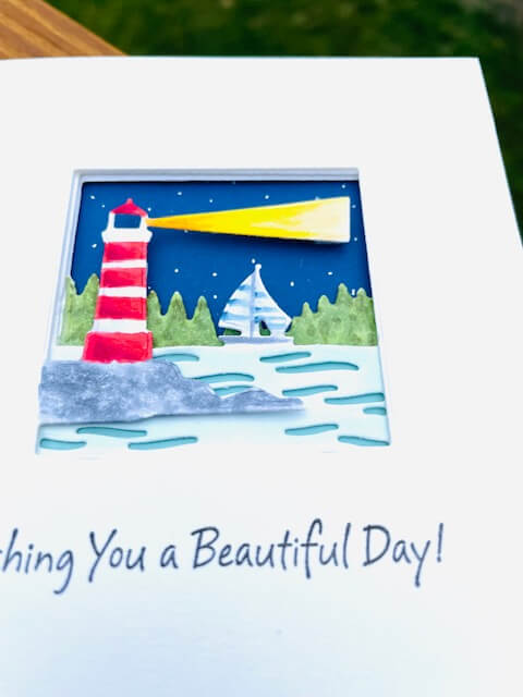 Summer Looking Glass Lighthouse. All products can be found in our Teaspoon Of Fun Papercrafting Shop at www.TeaspoonOfFun.com/SHOP
