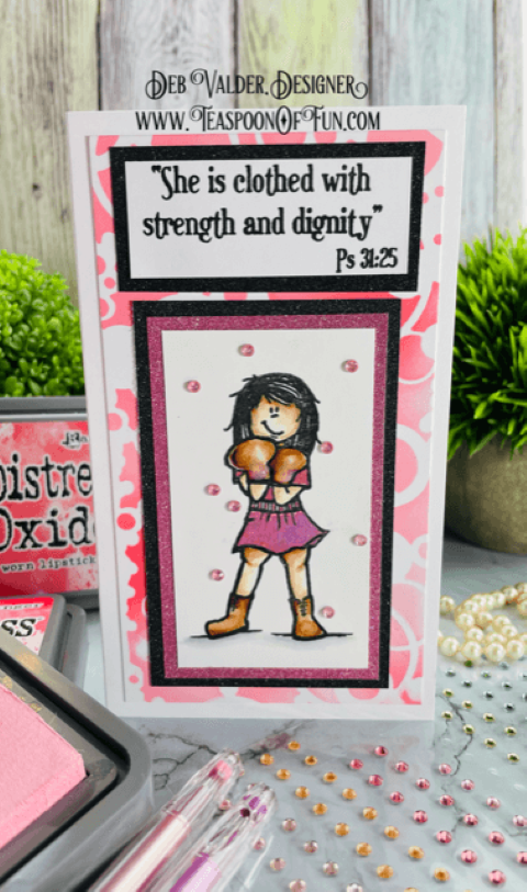 Fight Like a Girl For Breast Cancer Awareness. All products can be found in our Teaspoon of Fun Paper Crafting Shop at www.TeaspoonOfFun.com/SHOP