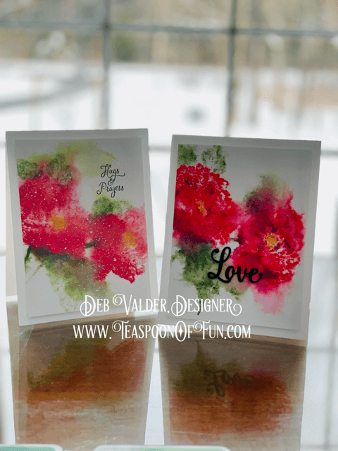 Petal Poetry Watercolor Wash Technique. All products can be purchased in our Teaspoon Of Fun Paper Crafting Shop at www.TeaspoonOfFun.com/SHOP