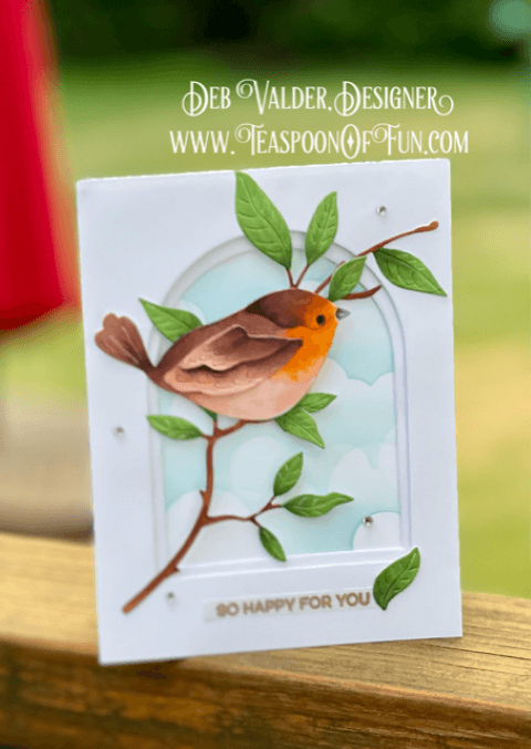 Backyard Wren on a Magnolia Branch. All products can be purchased in our Teaspoon Of Fun Paper Crafting Shop at www.TeaspoonOfFun.com/SHOP