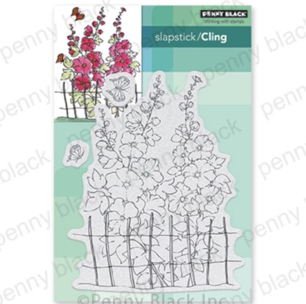 Hollyhock Heaven Rubber Stamp
