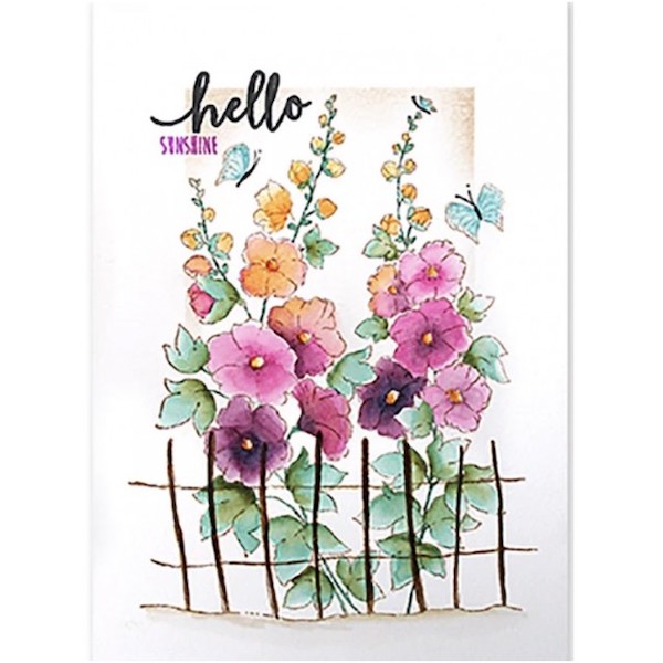 Hollyhock Heaven Rubber Stamp - Image 3