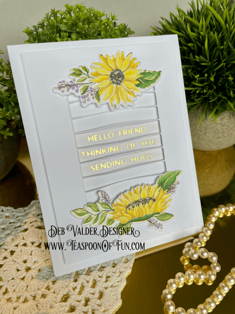 Sunflowers Washi meets Foiling. All products can be purchased in our Teaspoon Of Fun Paper Crafting Shop at www.TeaspoonOfFun.com/SHOP