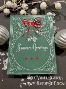 It's Christmas Times 3. All products can be purchased from Teaspoon Of Fun's Paper Crafting Shop at www.TeaspoonOfFun.com/SHOP