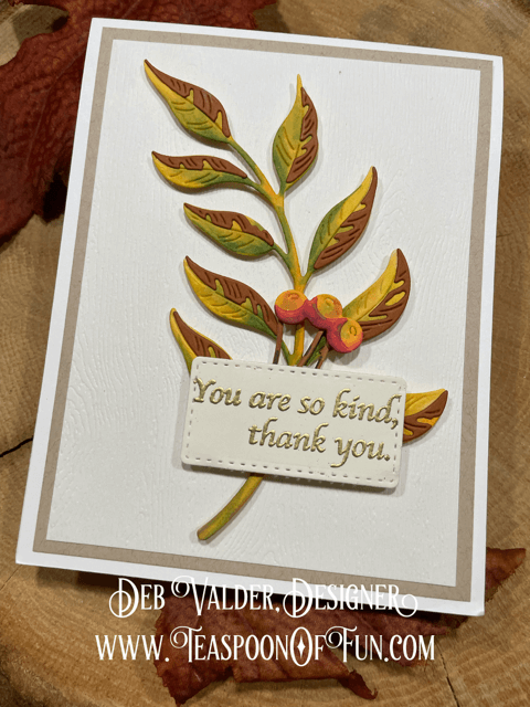 Autumn Curved Leaf Branch. All products can be purchased from Teaspoon Of Fun's Paper Crafting Shop at www.TeaspoonOfFun.com/SHOP