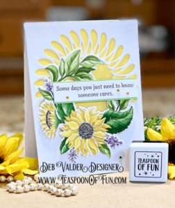 Autumn Leaves and Elegant Sunflowers. All products can be purchased in our Teaspoon Of Fun Paper Crafting Shop at www.TeaspoonOfFun.com/SHOP