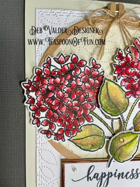 Embroidery Hoops & Hydrangeas. All products can be purchased in our Teaspoon Of Fun Paper Crafting Shop at www.TeaspoonOfFun.com/SHOP.