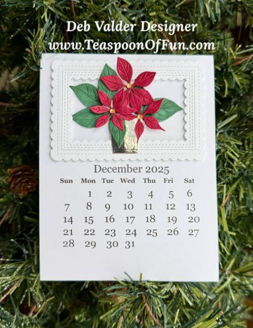 2025 December Calendar Template. All products can be purchased in our Teaspoon Of Fun Paper Crafting Shop at www.TeaspoonOfFun.com/shop.