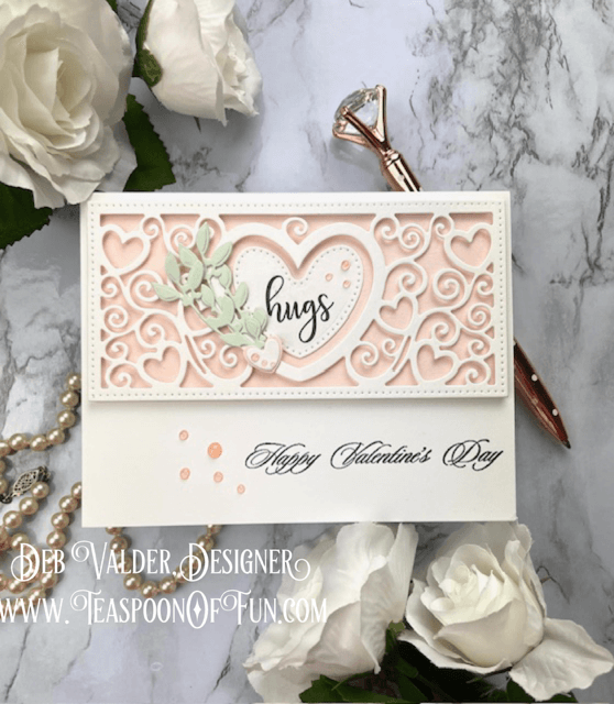 Elegant Mini Heart Background. All products can be purchased from Teaspoon Of Fun's Paper Crafting Shop at www.TeaspoonOfFun.com/SHOP.