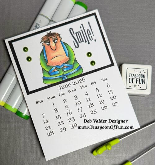 2026 June Calendar Template. All products can be purchased from Teaspoon Of Fun's Paper Crafting Shop at www.TeaspoonOfFun.com/SHOP